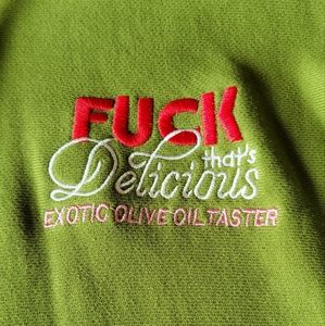 Action Bronson hoodie, exotic olive oil taster, size S, new, no tags